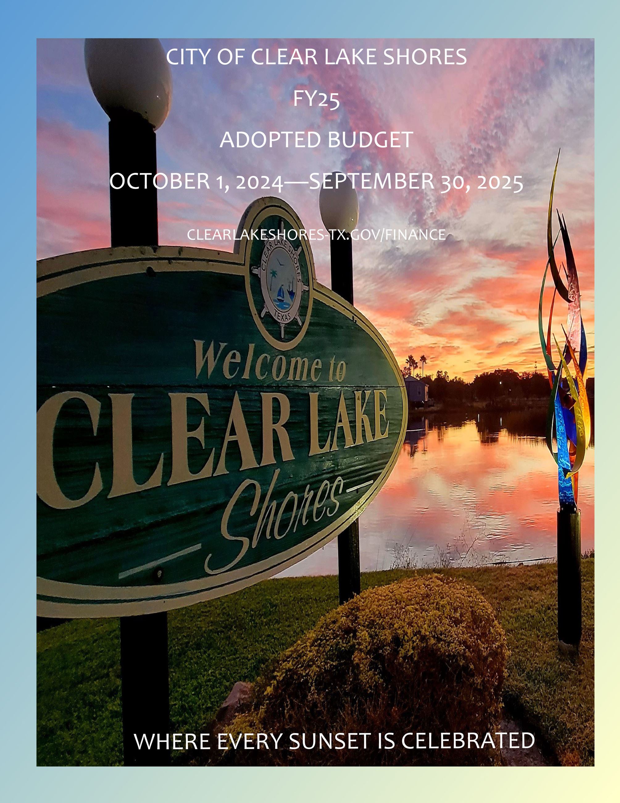 CITY OF CLEAR LAKE SHORES-FY25-BUDGET-1